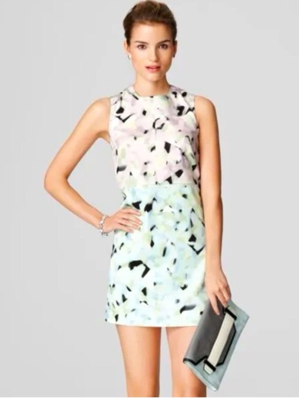Milly of New York Eloise Mint Lavender Sorbet Shift Dress, Size 10